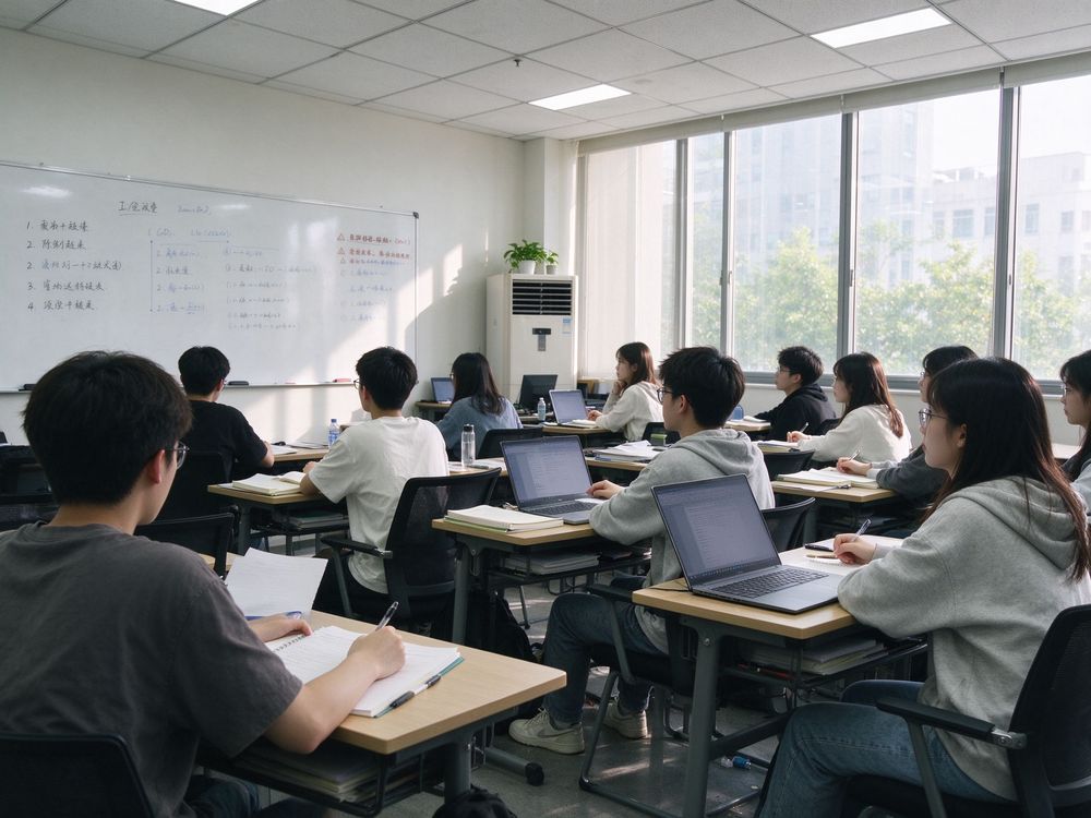 培训机构教室与学员上课场景